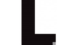 Lettre L noir sur fond blanc (15x12.4cm) - Sticker/autocollant